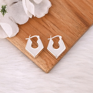 Pendientes de Plata de Ley 925 Hechos a Mano con Diseño Étnico, Joyería Fina Personalizada, Aro de Plata Simple para Bodas, de Fábrica - Product Image 2