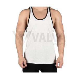 Camisetas sin mangas informales de color personalizado para hombre, tejido de punto transpirable elástico con logotipo personalizado - Product Image 1