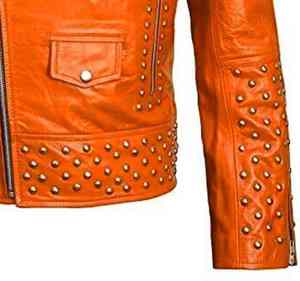 Chaquetas de Cuero para Hombre, Estilo Punk, con Tachuelas, Casuales, de Invierno, Lisas, Teñidas - Product Image 3