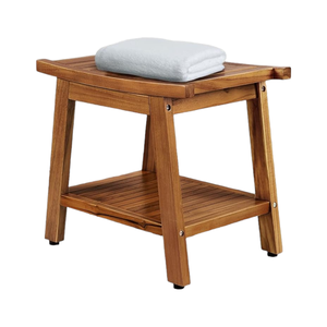 Taburete de asiento de ducha de madera de teca ecológico, estante de Banco de baño impermeable de fácil montaje para uso en interiores y exteriores, minorista al por mayor - Product Image 6