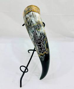 100% jarra de cuerno de vino de estilo vikingo de alta calidad tendencia superior estilo europeo tallado cuerno para beber pulido búfalo cuerno de buey ágata - Product Image 1