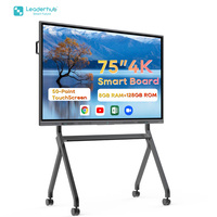 Tableau interactif intelligent 75 pouces 2026, direct usine, avec fonction tactile IR 50 points, pour distributeurs mondiaux et marchés publics scolaires