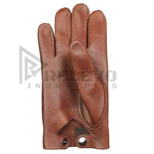 Gants de conduite classiques en cuir avec doublure en peau de chèvre tricotée, fonction tactile, doigts complets, respirants, légers, antidérapants - Product Image 4