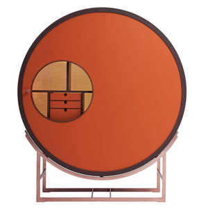 Ensemble de bar à vin de stockage circulaire de luxe Armoire écologique durable en bois de manguier pour restaurants en plein air cafés gymnases bars - Product Image 1