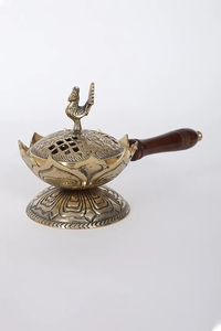 Dernier brûleur de Bakhoor à charbon de bois poli sculpté d'arôme islamique arabe 2025 avec brûleur d'encens à long manche Quantité personnalisée - Product Image 3