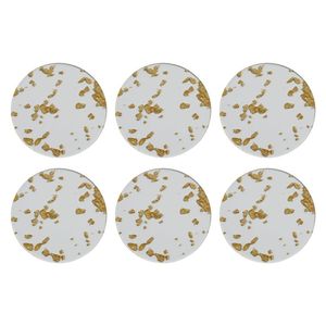 White Marble Coasters with Brass Inlay Set for Elegant Home Table Decor Premium Drinkware Accessories - Product Image 4