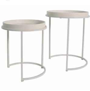 Ensemble de 3 tables d'appoint rondes en fer, design moderne, finition mate, pour salon, café et usage d'appoint, en provenance d'Inde - Product Image 3