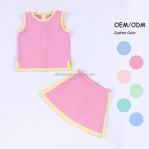 Conjunto Deportivo para Niñas, Top sin Mangas y Falda Plisada para Danza, Uniforme Escolar, Logotipo Personalizado, MOQ Bajo - Product Image 4