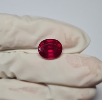 Pierre précieuse naturelle rubis rouge sang 9x11 MM de qualité AA, taille brillant facetté, traitée thermiquement, 5,6 carats, de Mehrajudin Gems