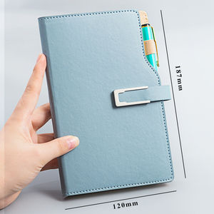 Venta al por mayor de cuaderno de oficina de cuero PU con logotipo personalizado conferencia de negocios diario hilo encuadernación A5/A6 cuaderno de tapa dura - Product Image 2