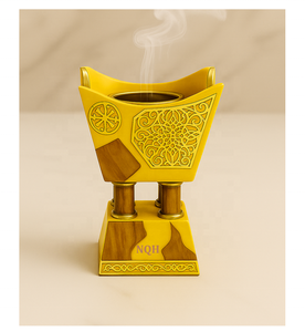 Brûleur à Bakhoor en bois d'acacia premium 2026 avec résine époxy, artisanal, diffuseur d'encens d'aromathérapie, luxe, personnalisable, parfum d'intérieur - Product Image 5