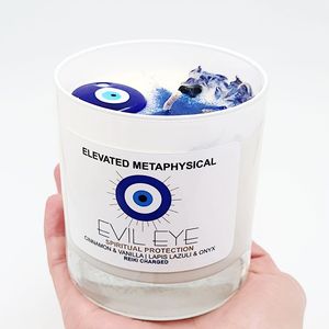 Gift box armoa Hand poured Natural Crystal Healing gemstone Evil Eye Candles scented luxury wholesale