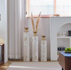 Ensemble de 3 vases hauts modernes blancs et dorés, parfaits pour la décoration de la pièce, le style d'événements et l'accueil à domicile, vente en gros en provenance d'Inde - Product Image 2