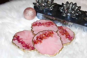 Juego de Posavasos de Resina Duraderos y Personalizables de Primera Calidad con Impresión UV, Diseños de Arte Moderno y Estilo Americano para Recuerdos de Boda - Product Image 2