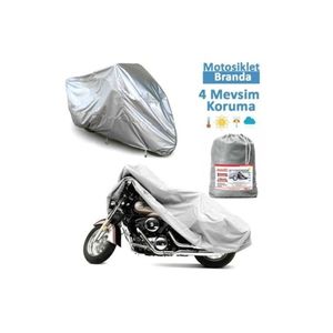 Kanuni 250 incrociato compatibile con copertura per moto borsa posteriore compatibile (connessione, compatibile con serratura) protezione 4 stagioni grigio