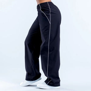 2026 Trending Women's Wide Leg Track Pants High Waist Loose Streetwear <b>Trousers</b> Casual Side Stripe Joggers Baggy Sweatpants - Product Image 3