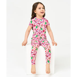 Pijama de Punto para Niña, Manga Corta, Hecho de Viscosa de Bambú, para Niñas Pequeñas - Product Image 1