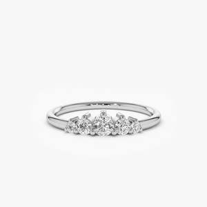 Customized <b>Indian</b> 7 Stone Cut Yellow Gold Prong Setting IGI Certified Wedding Band <b>Ring</b> High Quality Diamond Jewelry Wholesale - Product Image 3