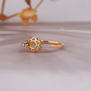 Hecho a mano 14K oro doble flor Moissanite anillo Natural amarillo Moissanite joyería regalo para mujeres - Product Image 5