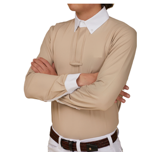 Offre Spéciale sur les chemises de spectacle technique équestre pour hommes en tissu de nylon, chemises techniques à manches longues de couleur personnalisée, chemises de performance - Product Image 4