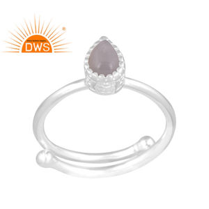 Anillo apilable de piedras preciosas de Luna gris Natural de plata de ley fina, fabricante de joyería personalizada - Product Image 1