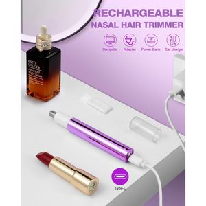 Tondeuse à poils de nez compacte et portable pour femmes, rechargeable par USB-C, facile à nettoyer, polyvalente pour la maison et la voiture, fabriquée en plastique - Product Image 5