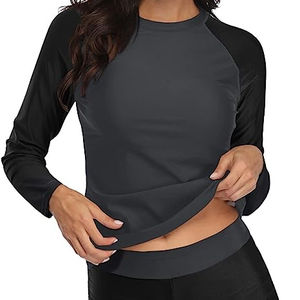 Best Selling Ladies Full Sleeve <b>Rash</b> <b>Guard</b> Two Tone Black and Grey Design Lightweight Quick-Dry Fitness Wear <b>Rash</b> <b>Guard</b> on Sale - Product Image 1