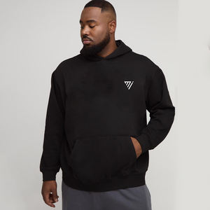 Wholesale Embroidered Custom Logo Winter Pullover <b>Hoodie</b> <b>Black</b> Cotton Fleece Oversized Jacket <b>for</b> <b>Men</b> & Women - Product Image 1