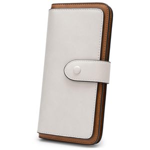Blocking <b>Wallet</b> for Women Short <b>Trifold</b> 14 Card Slots Zipper Pocket Pu Genuine Leather Lining Normcore/Minimalist Style - Product Image 1
