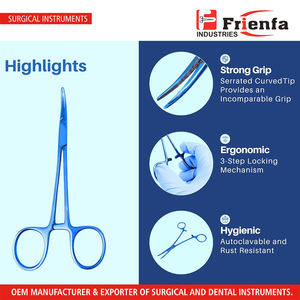 Lot de 2 pinces artérielles incurvées et droites 5 pouces Blue Plasma Mosquitos Precision Kelly Hemostats pour infirmières - Product Image 4