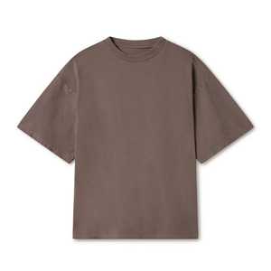 เสื้อยืดผู้ชายผ้าฝ้าย 100% คุณภาพสูง ทรงโอเวอร์ไซส์ ไหล่ตก ถักแบบนิตติ้ง เป็นมิตรกับสิ่งแวดล้อม ออกแบบเองได้ ซักแล้ว - Product Image 1