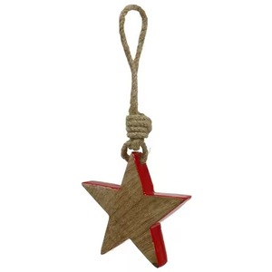 Modern Design Christmas <b>Wooden</b> Hanging Red <b>Heart</b> Ornament for Decoration - Product Image 3