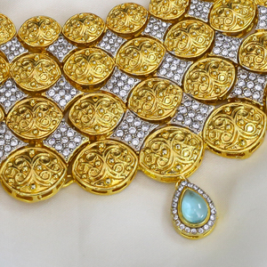 Conjunto de Collar chapado en oro y plata CZ Circón verde claro que incluye pendientes Tikka para bodas Compromisos Precio económico - Product Image 6