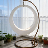 Chaise suspendue lumineuse à LED pour extérieur, en plastique PE, avec télécommande et changement de couleur, balançoires lumineuses pour patio