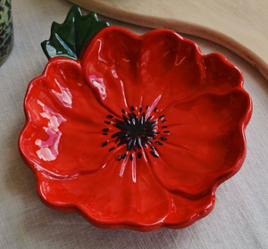 Plateau à bijoux en céramique fleur classique plateau décoratif anneau et plateaux d'accent modernes sans col pour table de chevet entrée Table vanité - Product Image 2