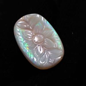 Opale australienne sculpture Cabochon fleur sculpture naturelle opale australienne pierre précieuse fantaisie forme taille 23X15X2MM environ - Product Image 3