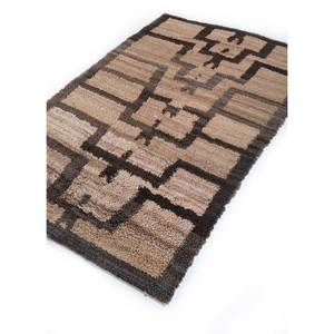 พรมขนสัตว์ถักมือสีเบจและสีน้ำตาลลายเรขาคณิตสำหรับห้องนั่งเล่นและรถยนต์ ขนาด 9x12 รุ่น Pae-1379 - Product Image 2