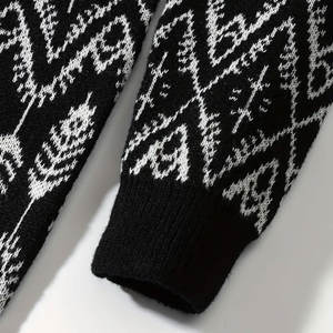 Pulls pour hommes en tricot à col ras du cou en coton et laine avec logo personnalisé Pull en tricot à motif de personnage surdimensionné pour hommes - Product Image 6