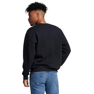 Sudadera de Felpa de Algodón Peinado Negro, Suave, Clásica, de Corte Holgado, Cuello Redondo, Ligera - Product Image 3