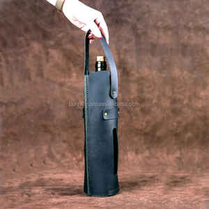 Bolsa de vino de Cuero 100% Diseño duradero y único original hecho a mano 2017 - Product Image 5