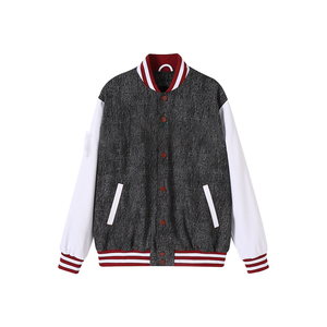 Chaqueta Bomber Vaquera Negra Premium de Primavera, Impermeable y Transpirable, con Bordado Personalizado, Ropa Urbana, Forro de Satén - Product Image 1