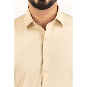 <b>White</b> Gold Unstitched 100% Cotton Poplin Fabric for <b>Dress</b> <b>Shirts</b> Plain Dyed - Product Image 1