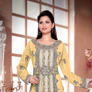 Caftan islamique marocain moderne pour les femmes longue robe de plage longue au sol avec manches longues respirantes approvisionnement ODM - Product Image 1