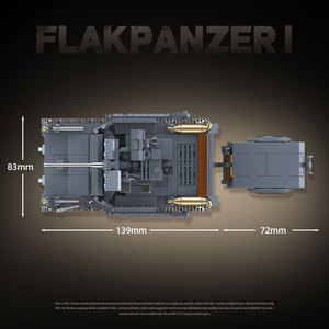 675 pièces - Kit de modèle de char Flakpazner I de la Seconde Guerre mondiale - Jouet de char anti-aéronautique avec mini-soldats - Blocs de construction - Product Image 3