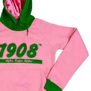 Sudadera con Capucha AKA Pink 1908 Unisex, Bordado con Letras Griegas, Felpa Suave, Estilo Casual Urbano, Ajuste Premium - Product Image 3