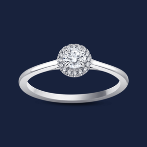 Bague Halo Cathédrale Arquée en Or Massif 14K avec 1 Diamant Rond de Laboratoire 0,30 Carat H+-SI pour Usage Quotidien et Cadeau d'Anniversaire - Product Image 2