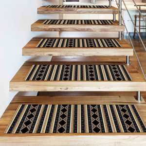 Tapis imprimé à motifs ethniques, tapis tendance à fleurs 3D, petit tapis d'escalier coloré lavable, Gobelin - Product Image 3