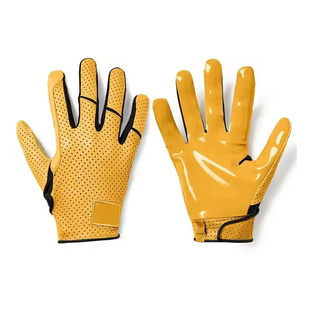 Professional Manufacturing Custom Color American Football Gloves Sports Equipment Men American Receivers Gloves