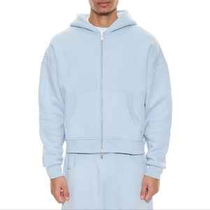 Sudadera con Capucha Lisa de Estilo Urbano, con Estampado y Bordado, Felpa Gruesa de 440 g/m², 100% Algodón, Logotipo Personalizado, Cremallera Ecológica, para Hombre - Product Image 6