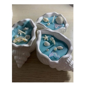 Vela de Concha Marina con Tema Oceánico Hecha a Mano con Conchas Naturales, Crea un Ambiente Costero Tranquilo en el Hogar - Product Image 4